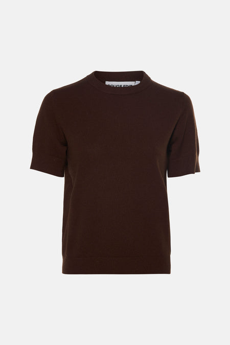 Pull col rond brun - ROUGE EDIT