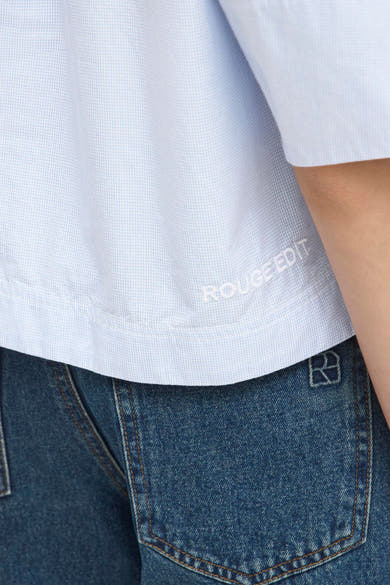 Blouse 3/4 blauw - ROUGE EDIT
