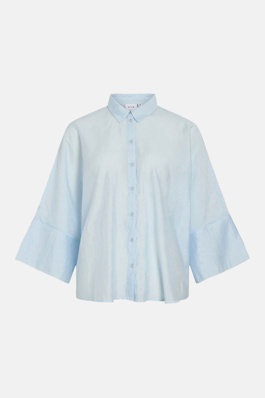 Robe bleu clair de VILA, avec une coupe ample et des manches trois-quarts évasées.