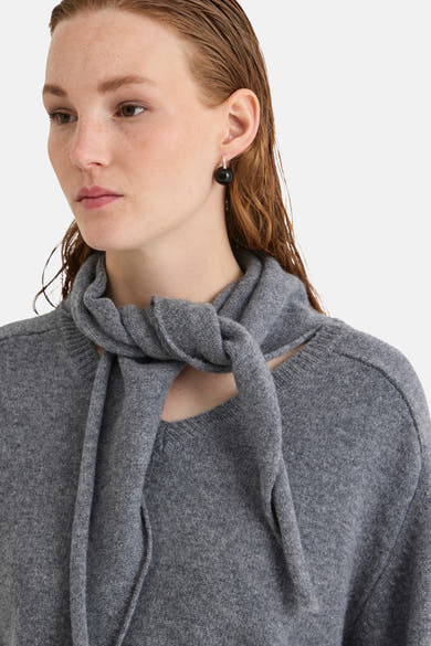 Pull col montant gris - ROUGE EDIT