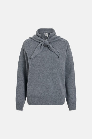 Pull col montant gris - ROUGE EDIT