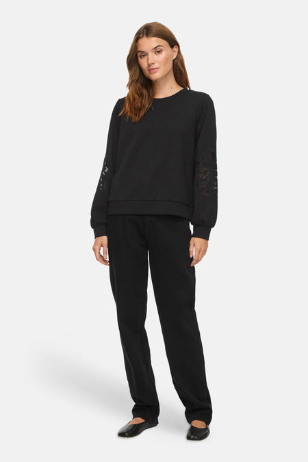 Sweater O hals - zwart