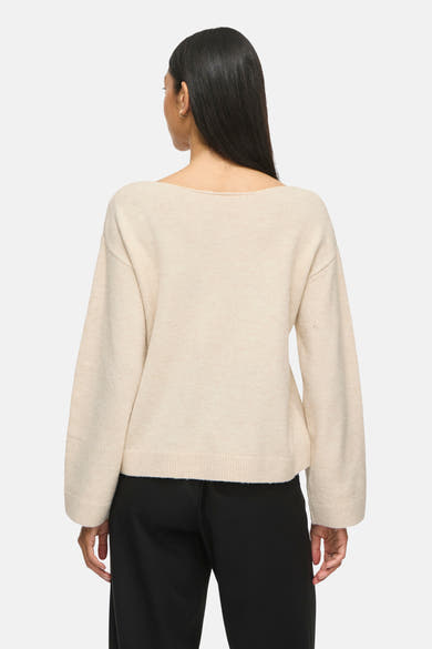 Pull col V beige - VILA®