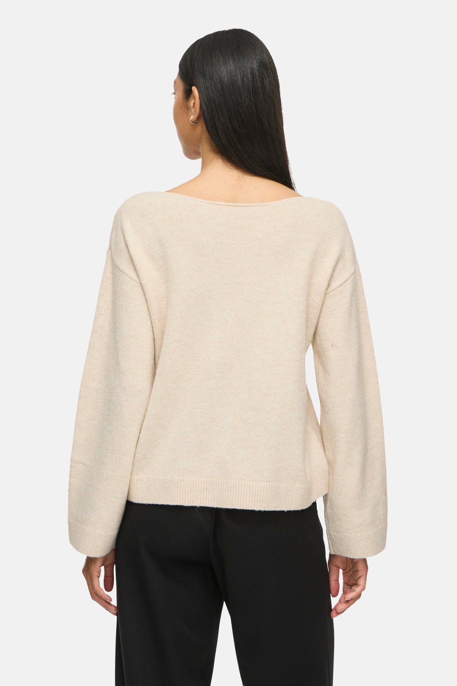 Pull col V beige - VILA®