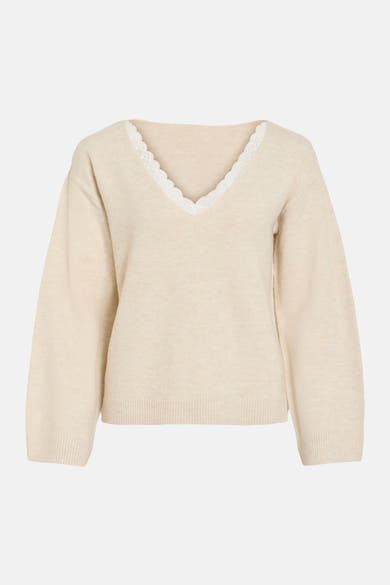 Pull col V beige - VILA®