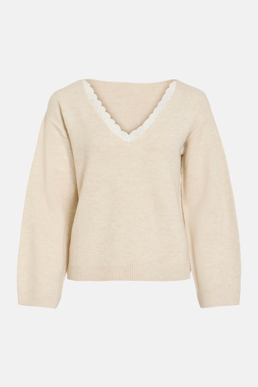Pull col V beige - VILA®