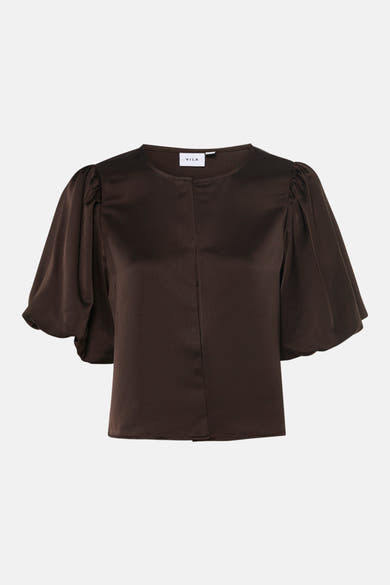 Blouse met 3/4 mouw - bruin