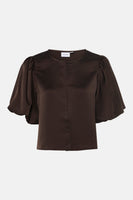 Blouse à manches 3/4 - brun