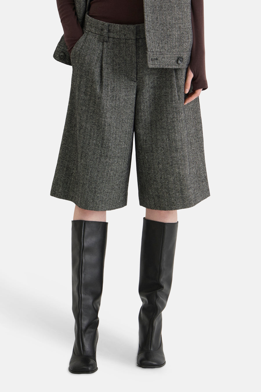 Dames tops korte broek formal gris - ROUGE EDIT