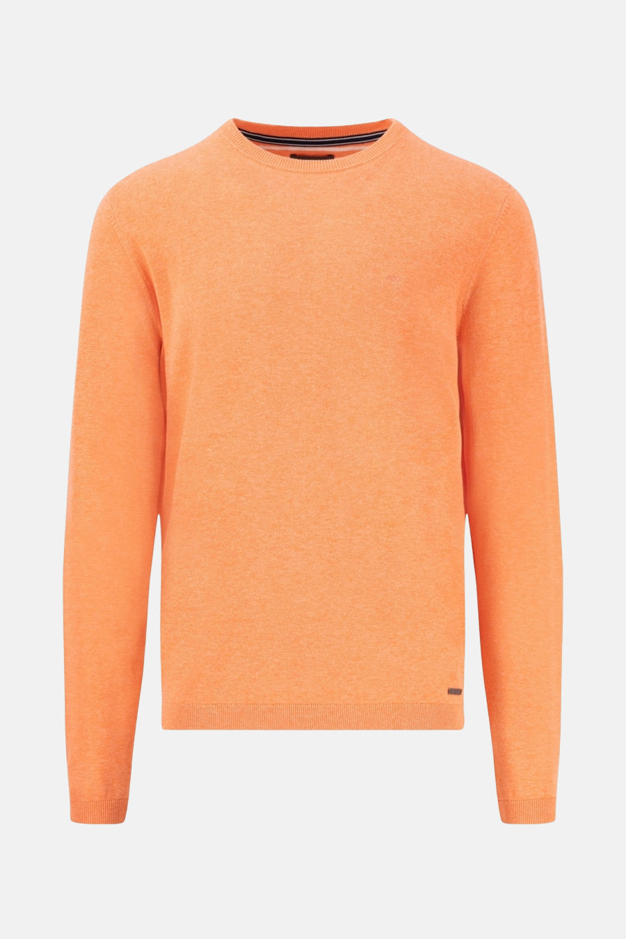 Pull à col rond orange de FYNCH-HATTON, en maille fine unie.

