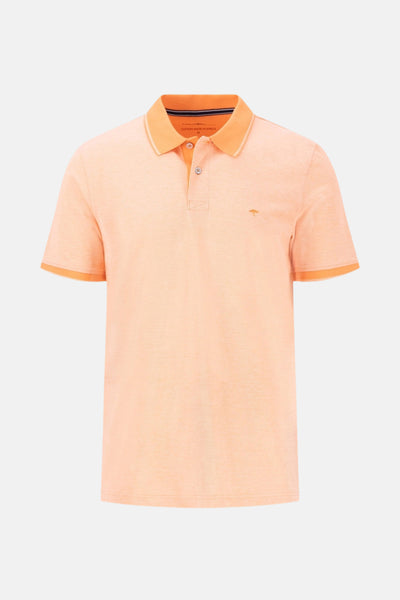 Polo à manches courtes orange by FYNCH-HATTON, avec col et manches contrastés.