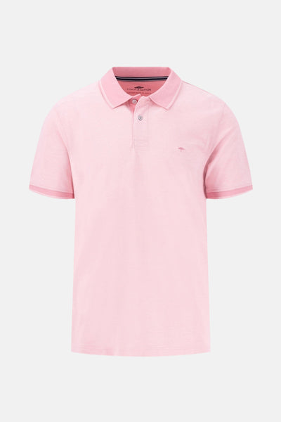 Polo à manches courtes rose de FYNCH-HATTON, avec col et bordures de manches contrastés et logo discret.