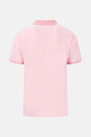 Roze poloshirt met korte mouwen van FYNCH-HATTON, achteraanzicht op effen achtergrond.