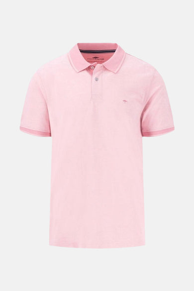Roze poloshirt met korte mouwen van FYNCH-HATTON, met contrasterende kraag en mouwboorden.