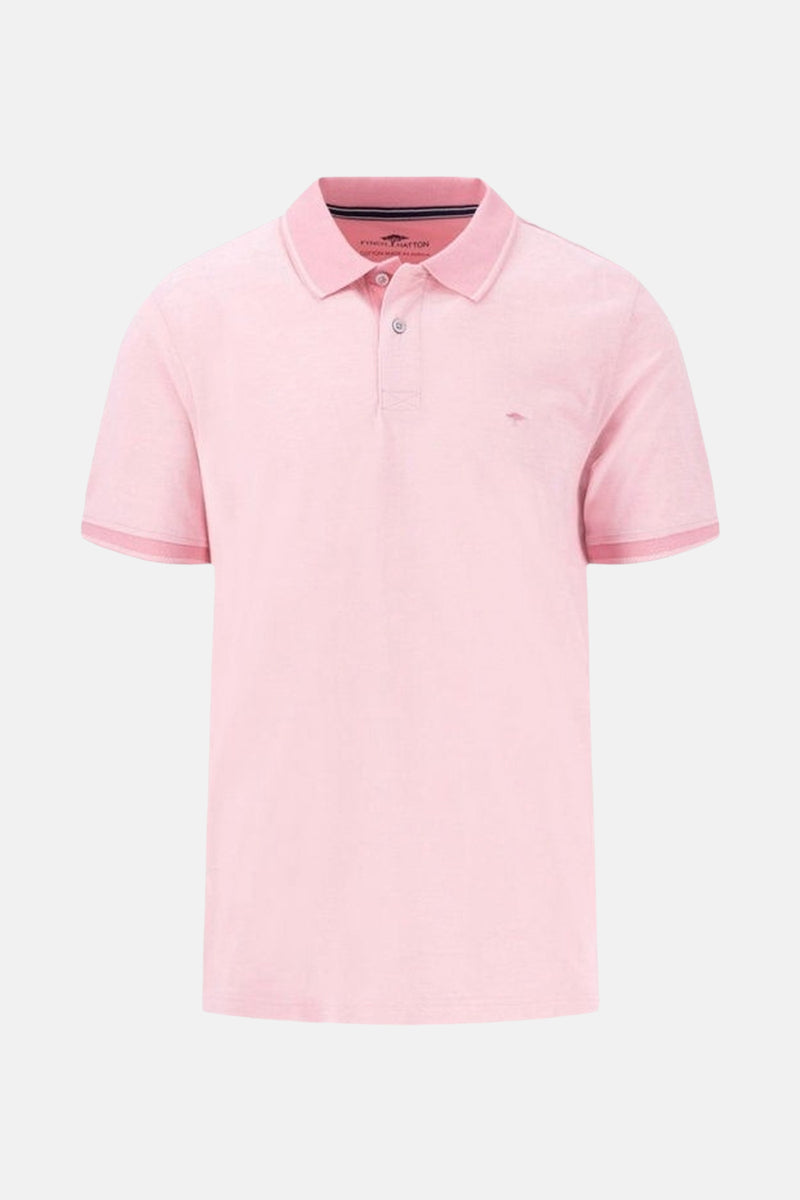 Roze poloshirt met korte mouwen van FYNCH-HATTON, met contrasterende kraag en mouwboorden.