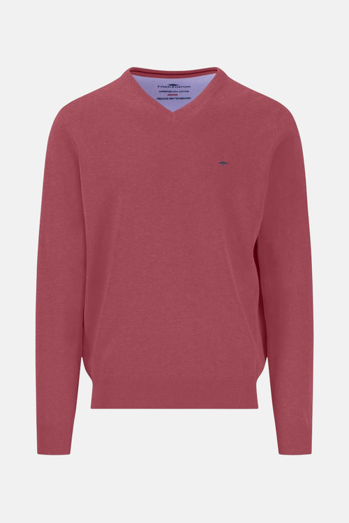 Pull met V-hals - roze