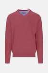 Pull met V-hals - roze