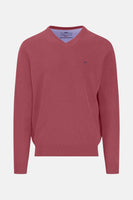 Pull met V-hals - roze