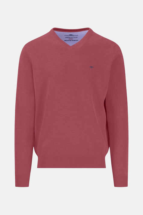 Pull met V-hals - roze