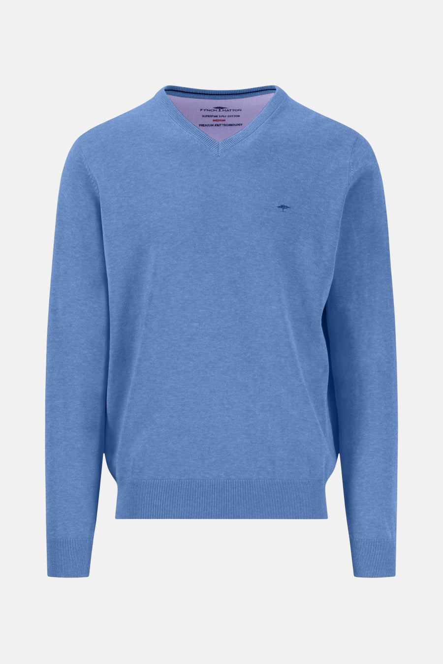Pull à col en V - bleu