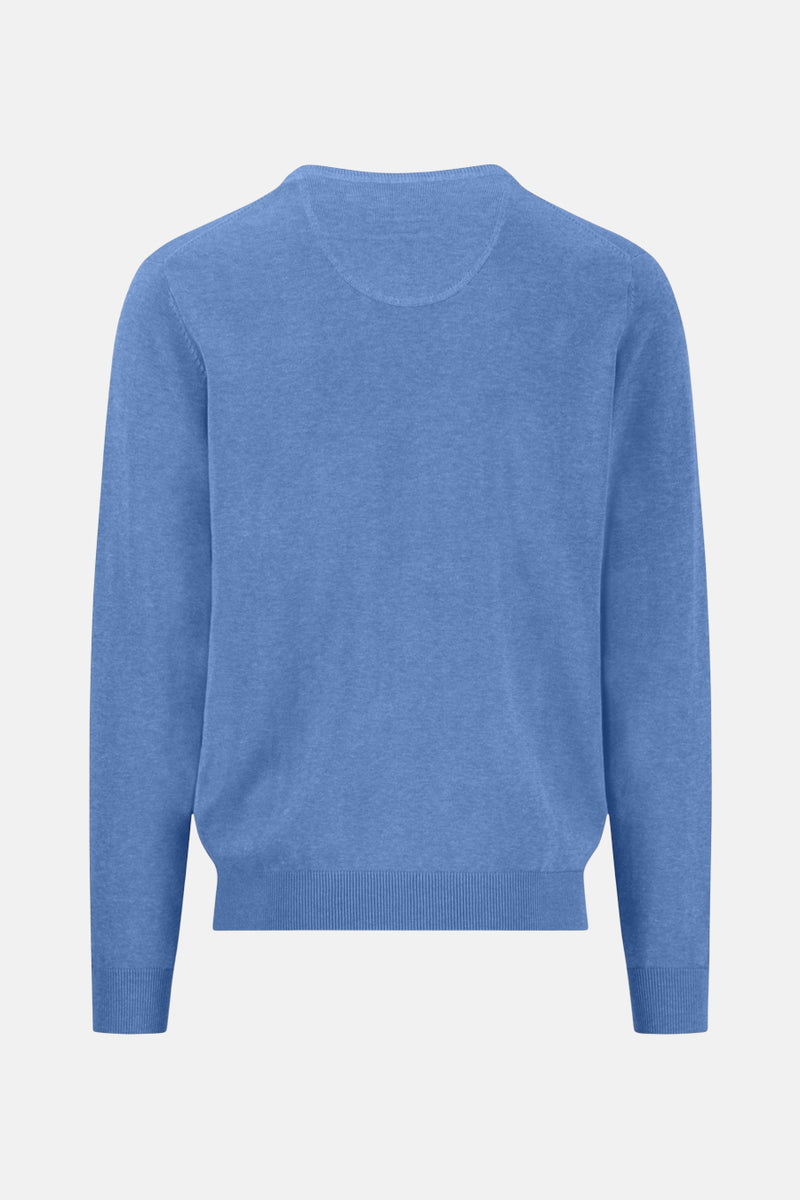 Pull met V-hals - blauw