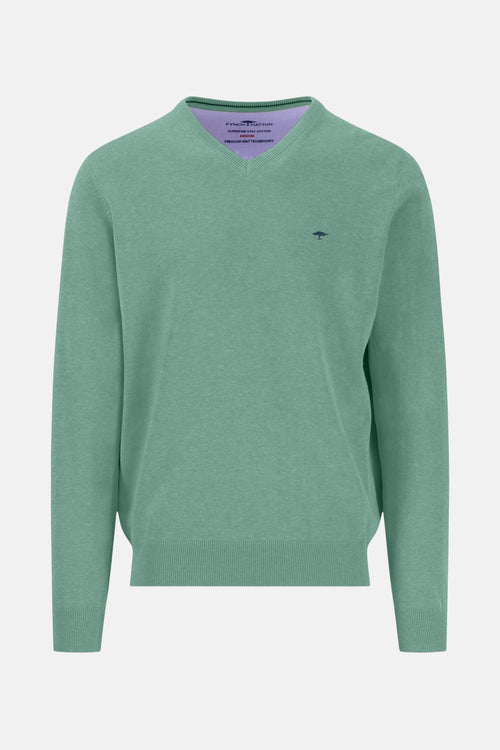 Pull met V-hals - green