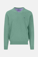 Pull met V-hals - green