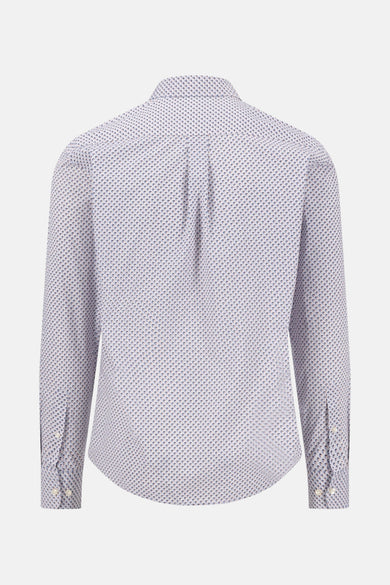 Chemise à manches longues multicolore de FYNCH-HATTON avec un motif géométrique all over vu de dos.