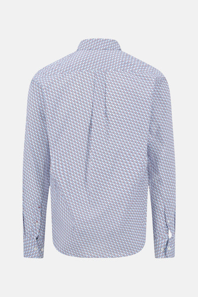 Chemise à manches longues multicolore de FYNCH-HATTON avec motif géométrique sur l'ensemble et coupe classique.