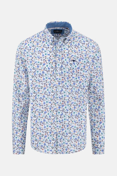 Chemise à manches longues multicolore de FYNCH-HATTON avec imprimé floral et col boutonné.