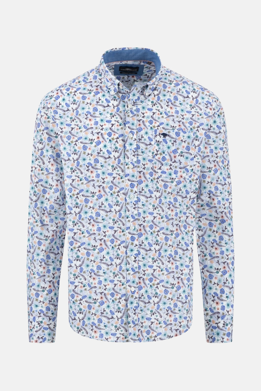 Chemise à manches longues multicolore de FYNCH-HATTON avec imprimé floral et col boutonné.