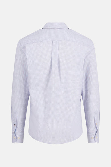 Chemise à manches longues bleue de FYNCH-HATTON, à motif discret, vue de dos.