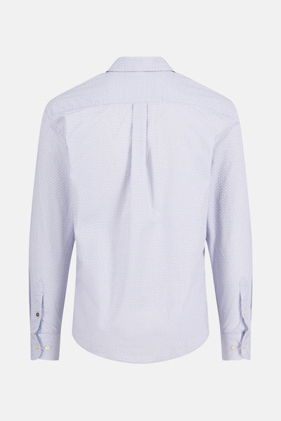 Chemise à manches longues bleue de FYNCH-HATTON, à motif discret, vue de dos.