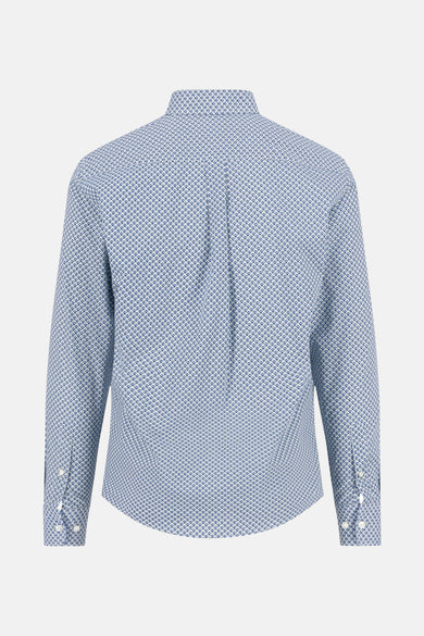 Chemise à manches longues multicolore de FYNCH-HATTON, motif géométrique, boutons blancs et coupe classique.