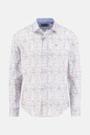 Multikleuren overhemd met lange mouwen van FYNCH-HATTON met bloemenprint en effen blauwe kraag.