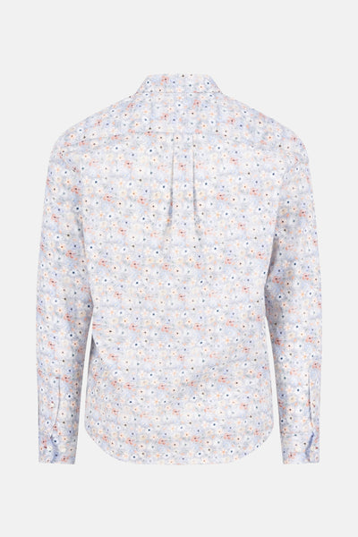 Chemise à manches longues multicolore de FYNCH-HATTON avec un motif floral sur toute la surface, vue de dos.