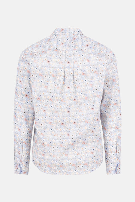 Multikleurig overhemd met lange mouwen van FYNCH-HATTON met een all-over bloemenprint, achterzijde.