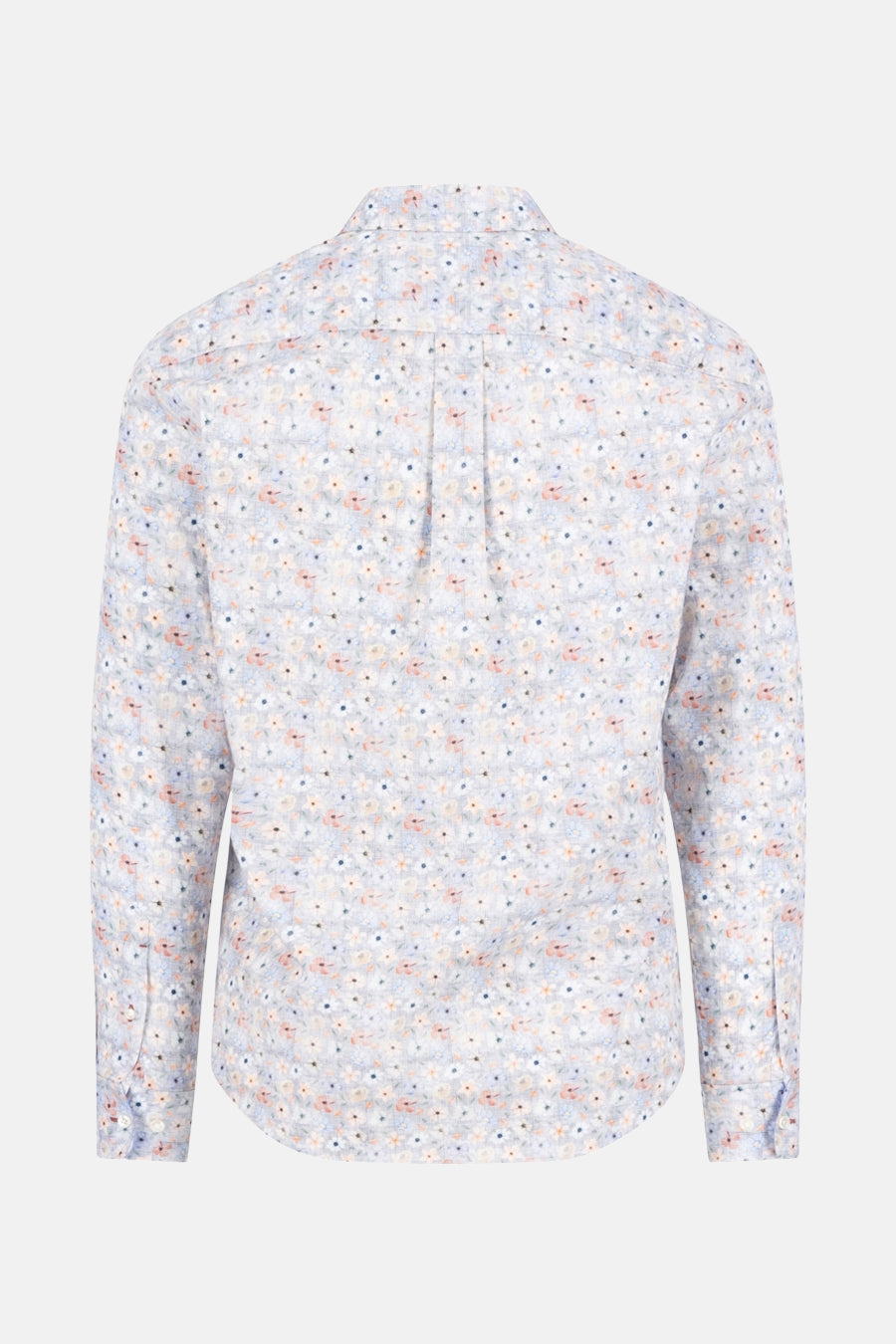 Multikleurig overhemd met lange mouwen van FYNCH-HATTON met een all-over bloemenprint, achterzijde.