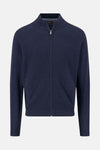 Blauwe bodywarmer van FYNCH-HATTON, bewerkte textuur, met ritssluiting en discrete zakken.