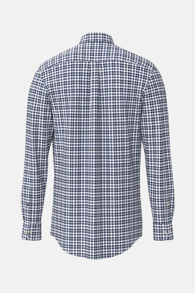 Multikleuren overhemd met lange mouwen van FYNCH-HATTON met ruitpatroon op een witte achtergrond, achterzijde.