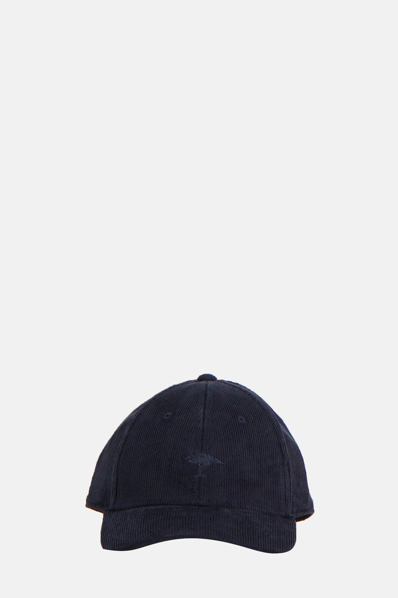 Casquette bleue en velours côtelé de FYNCH-HATTON avec un logo brodé ton sur ton à l'avant.