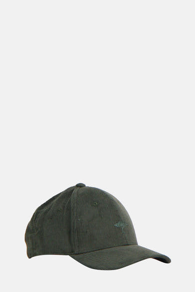Casquette kaki en velours côtelé de FYNCH-HATTON avec un logo arbre brodé sur le devant.