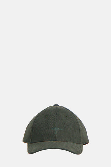 Casquette kaki de FYNCH-HATTON avec logo brodé ton sur ton sur le devant, en velours côtelé.
