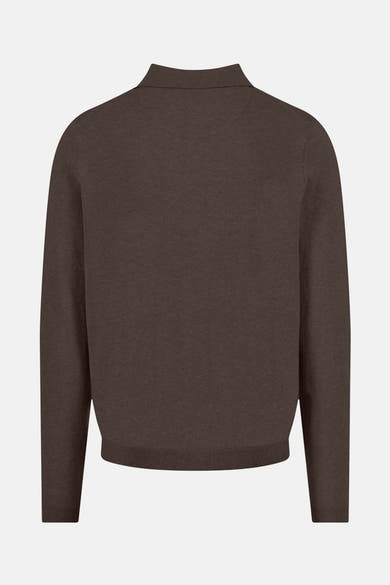 Pull à col roulé brun de FYNCH-HATTON, vue arrière, en tricot uni.