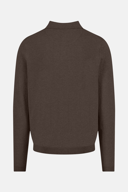 Pull à col roulé brun de FYNCH-HATTON, vue arrière, en tricot uni.