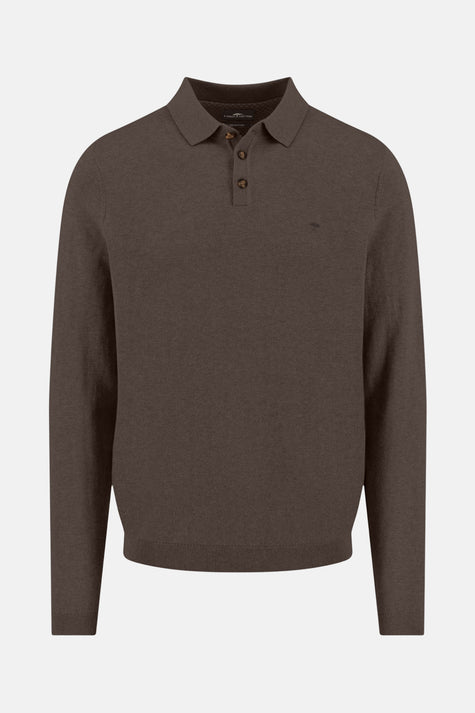 Pull met rolkraag - bruin