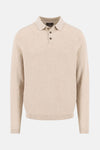 Beige coltrui van FYNCH-HATTON, met knoopsluiting en bruine knopen.