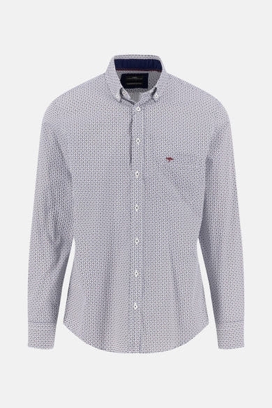 Multikleurig overhemd met lange mouwen van FYNCH-HATTON met all-over geometrisch patroon.