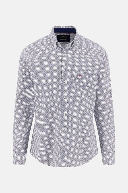 Multikleurig overhemd met lange mouwen van FYNCH-HATTON met all-over geometrisch patroon.