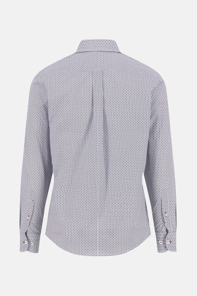 Chemise à manches longues multicolore de FYNCH-HATTON, motif all over et plis au dos.